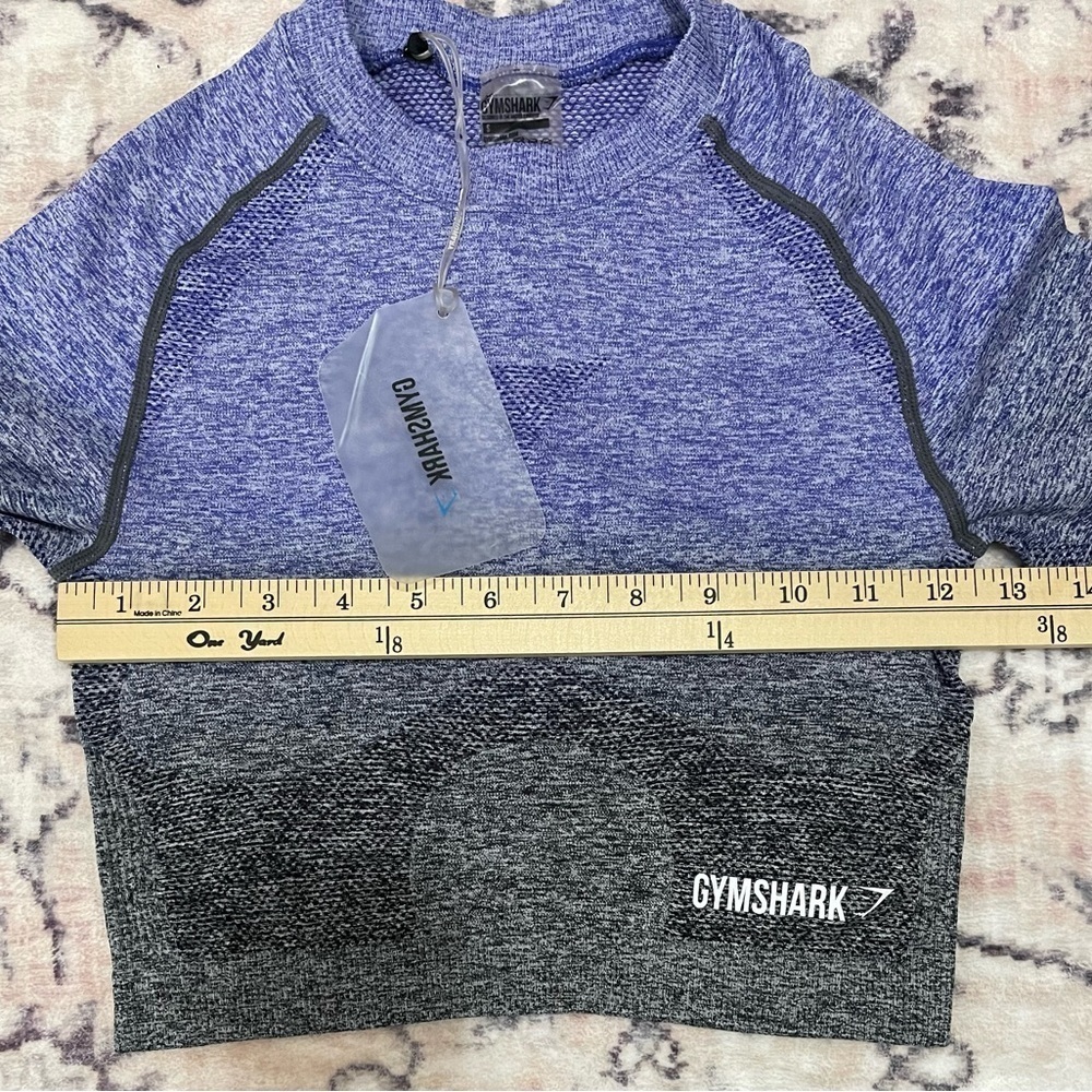 Gymshark Women's Ombré Seamless Crop Top Indigo/Black Size S - Picture 6 of 6